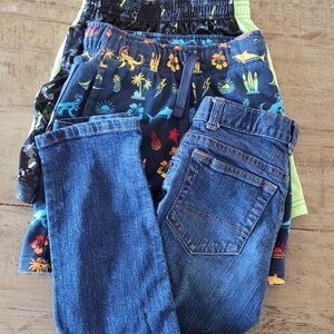Kids Denim and Patterned Pants Set